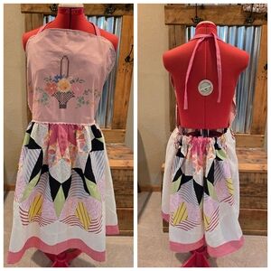 Upcycled Vtg Quilt-top & Doily Jumper/dress M-L Cottagecore Dont Throw It Out